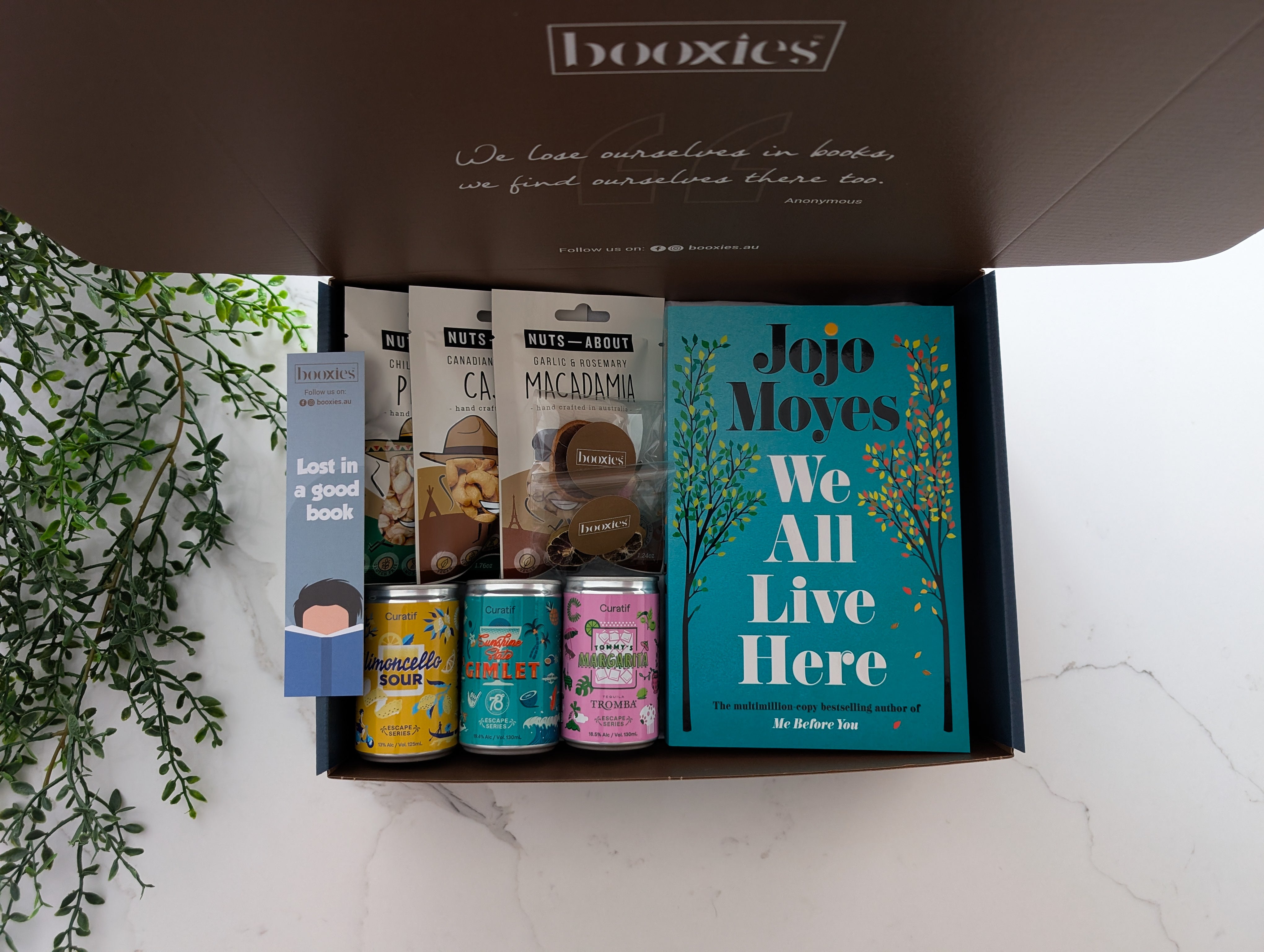 booked with cocktails urated booxies including 3x cocktails and 3x roasted nuts bags