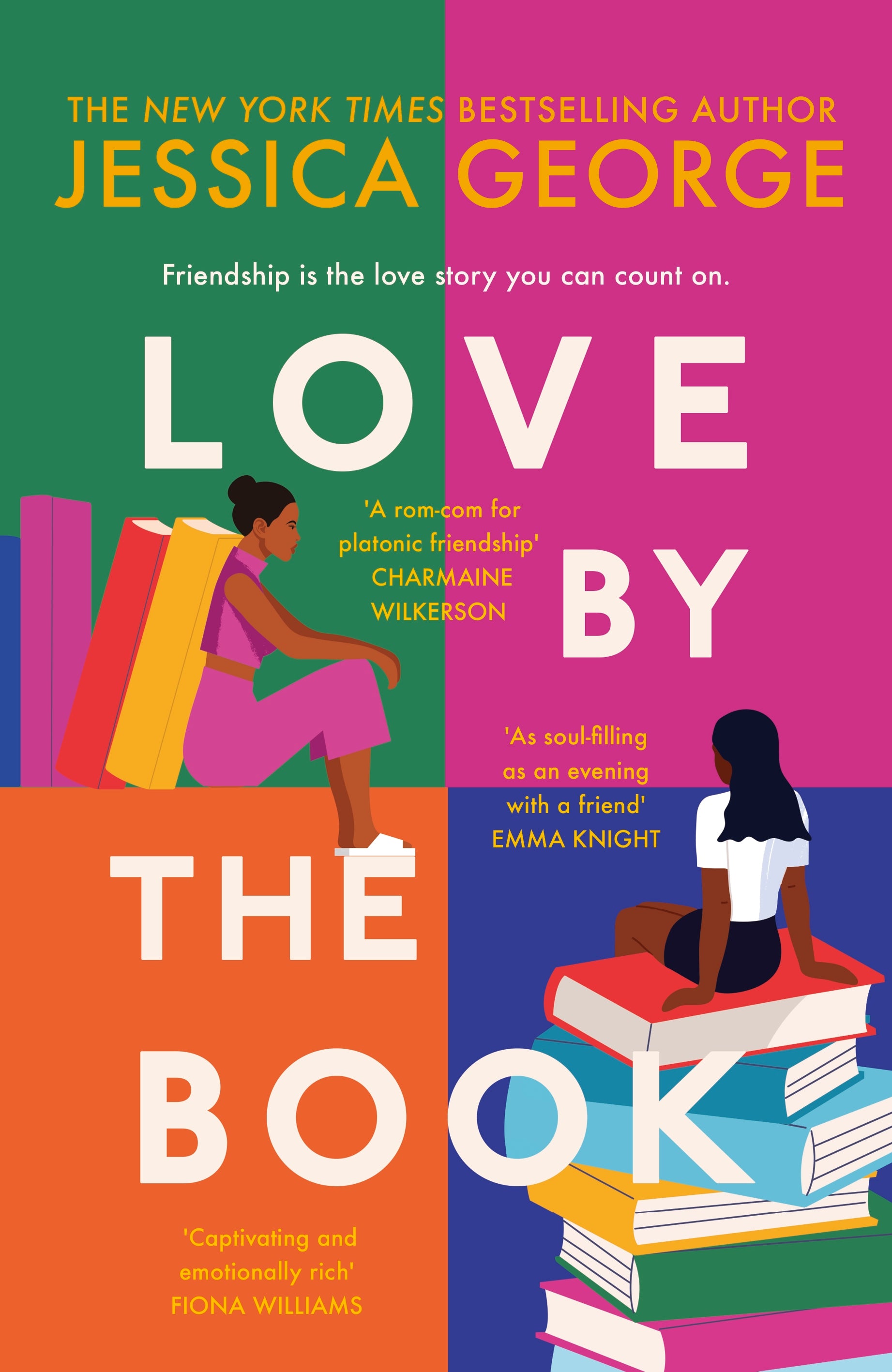 Book cover of 'Love by the Book' by Jessica George with colorful design and text.