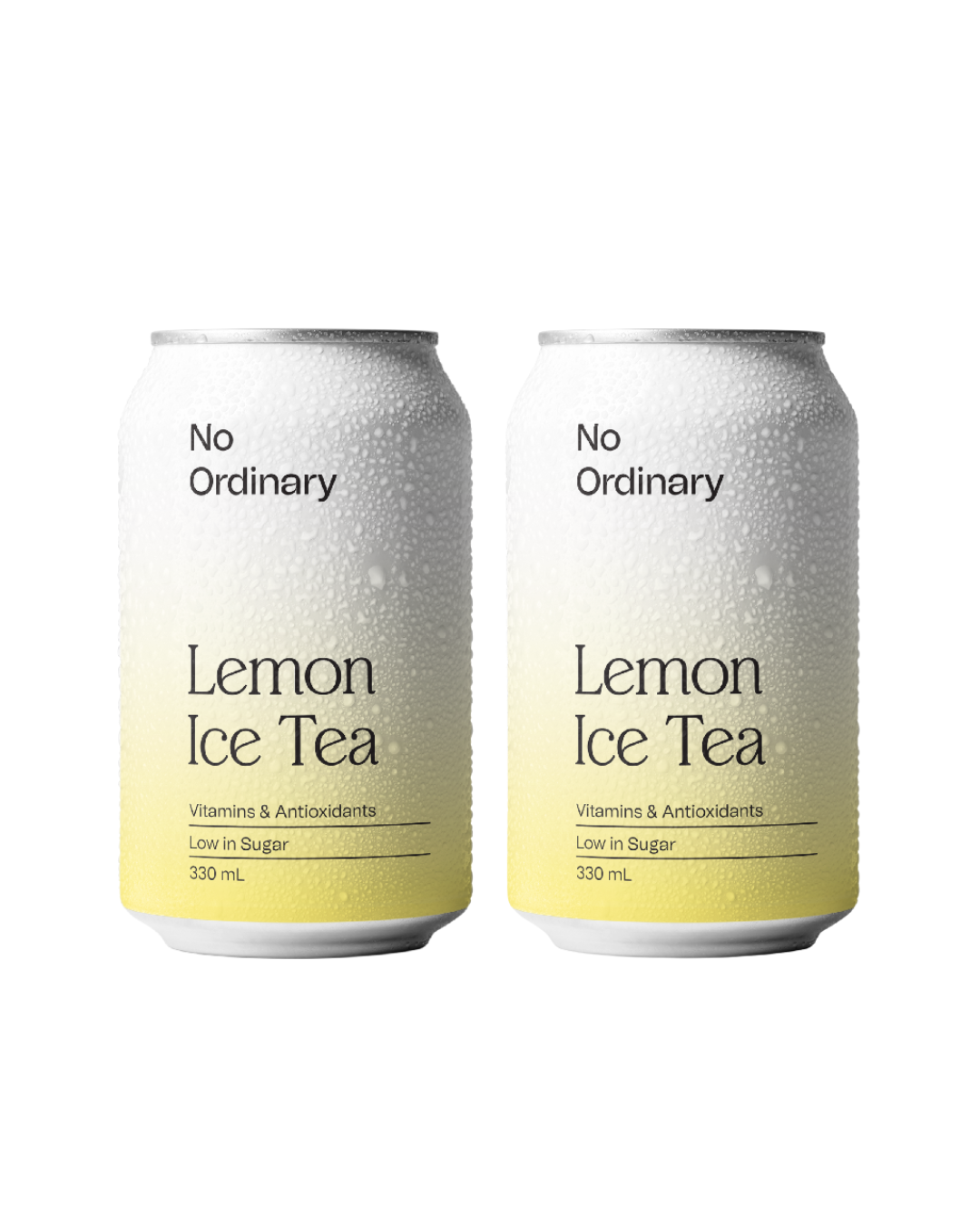two cans for lemon ice tea from no ordinary