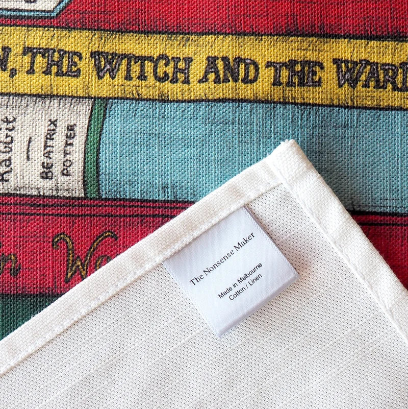 nonsense maker art tea towel - first edition book lovers