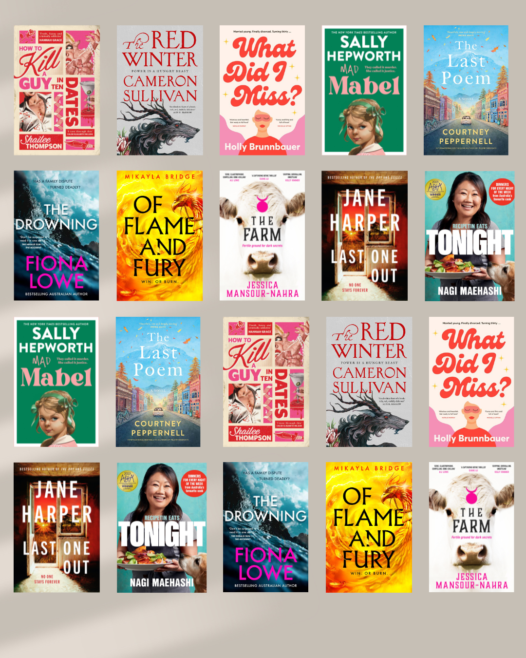 australia authors with new releases who we encourage you to read this autumn. from thrillers to cookbooks to fantasy and comedy. we want to spotlight local australian talent (melbourne, brisbane, sydney)