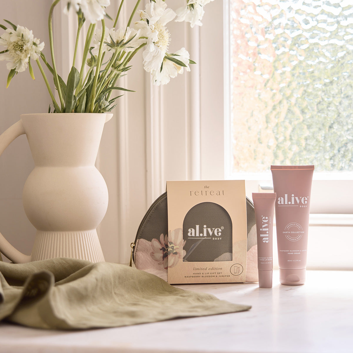 alive mothers day gift set the retreat including hand cream and lip butter