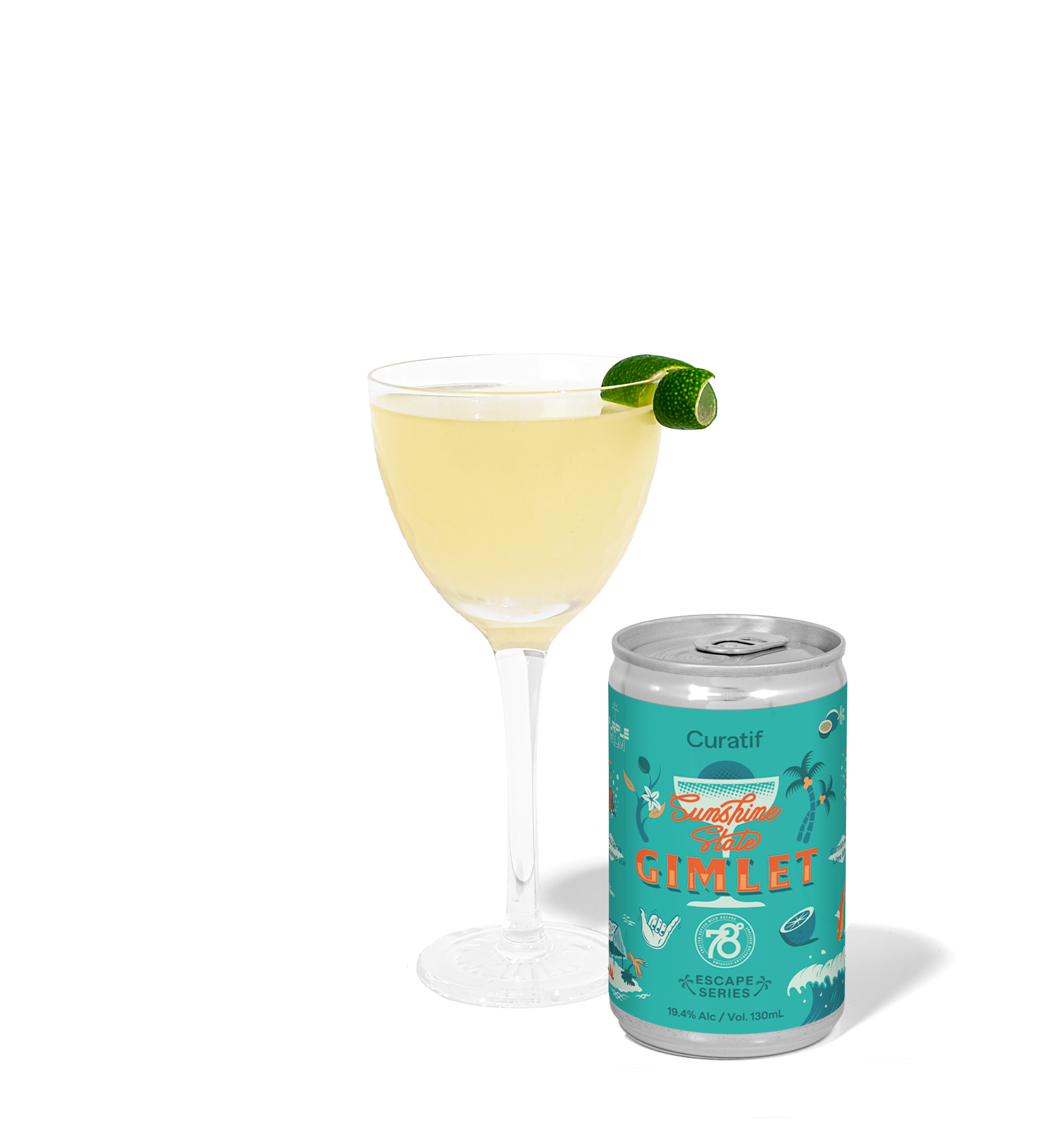 Curatif Sunshine state gimlet cocktails