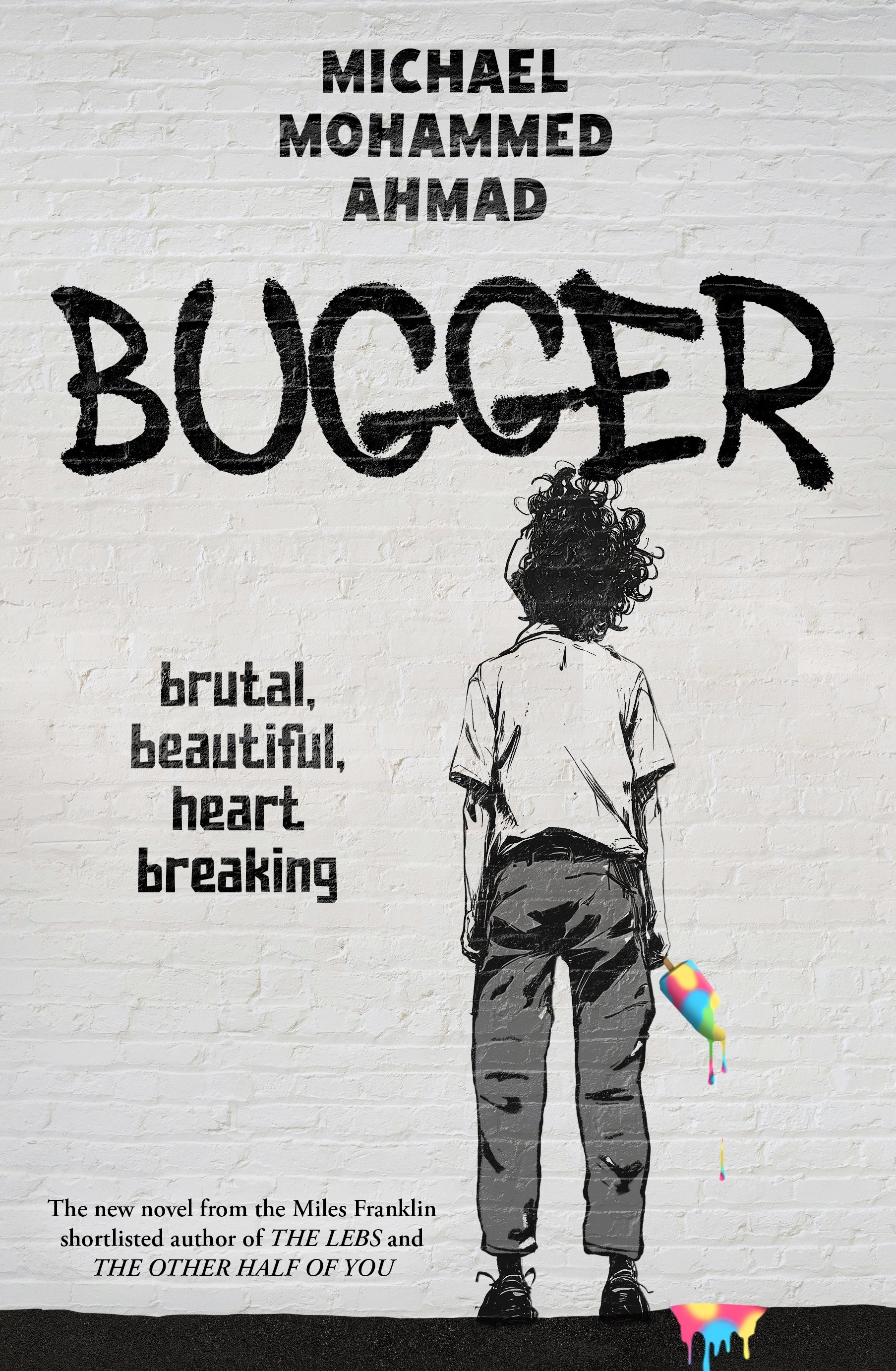 cover of the book Bugger by Michael Mohammed Ahmad showing a rough boy looking at a wall