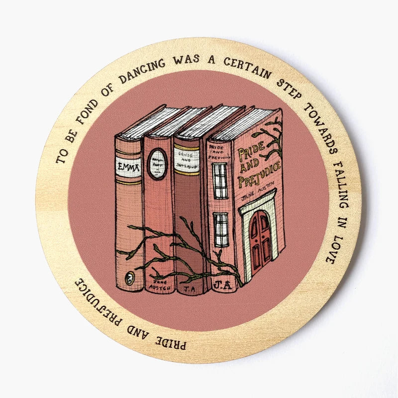 books coasters hand illustrated by Nonesense Maker Pride and Prejudice