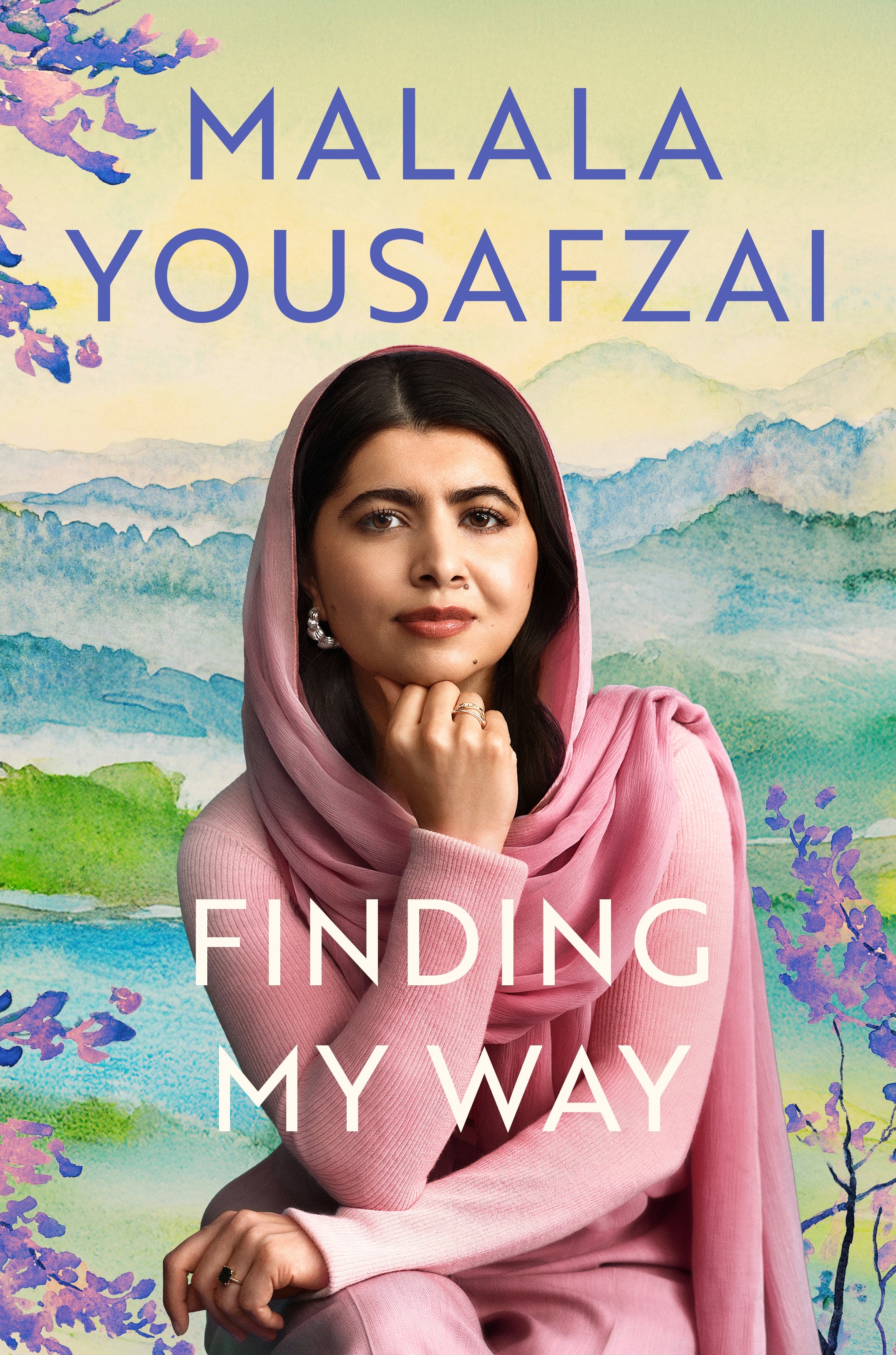 Book cover featuring Malala Yousafzai with a scenic background