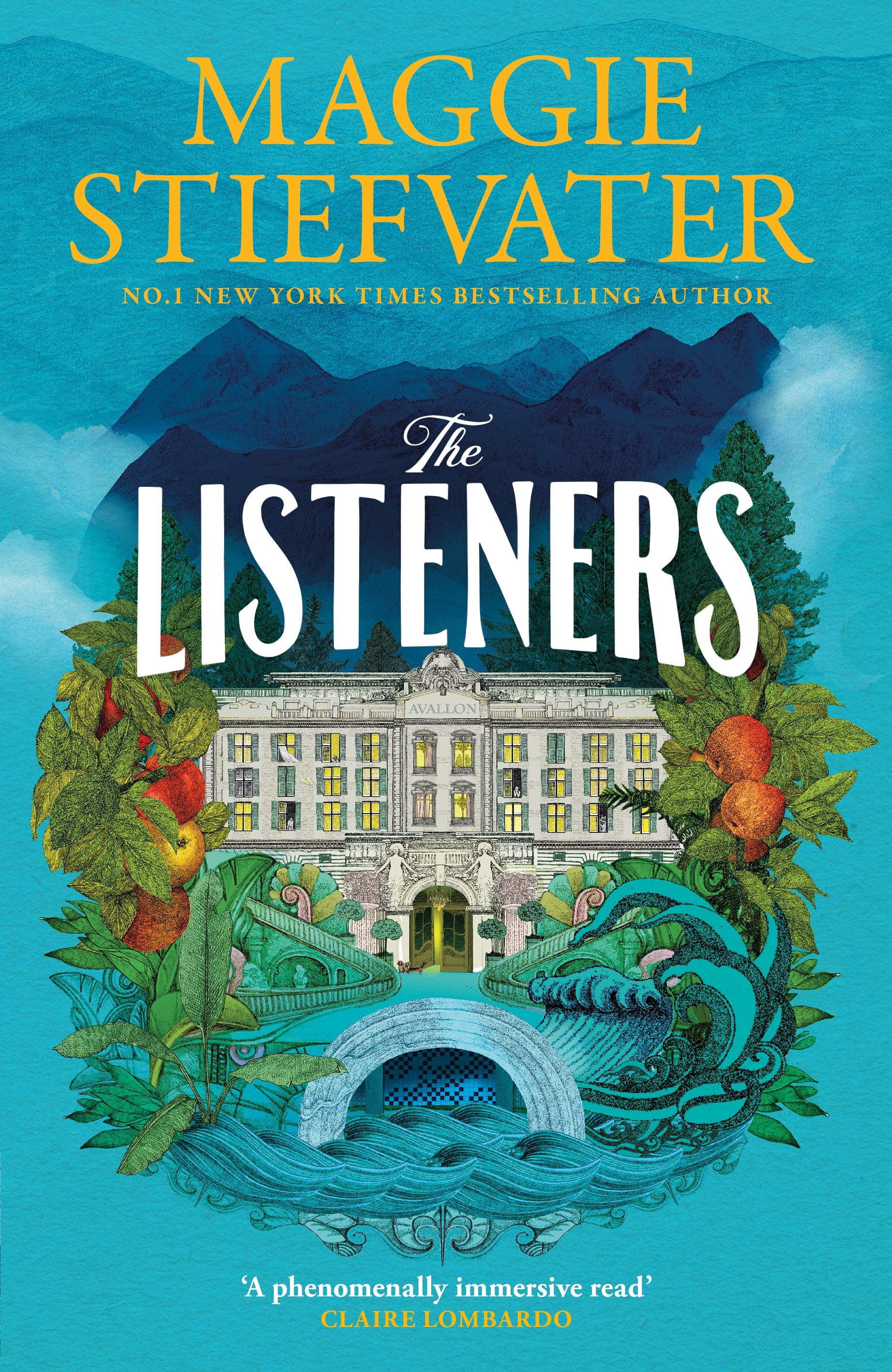 Book cover of 'The Listeners' by Maggie Stiefvater with a decorative design and text.