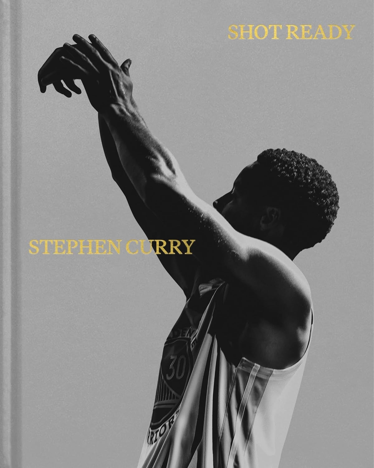 Book cover featuring a black and white photo of a basketball player with 'Shot Ready' and 'Stephen Curry' text.