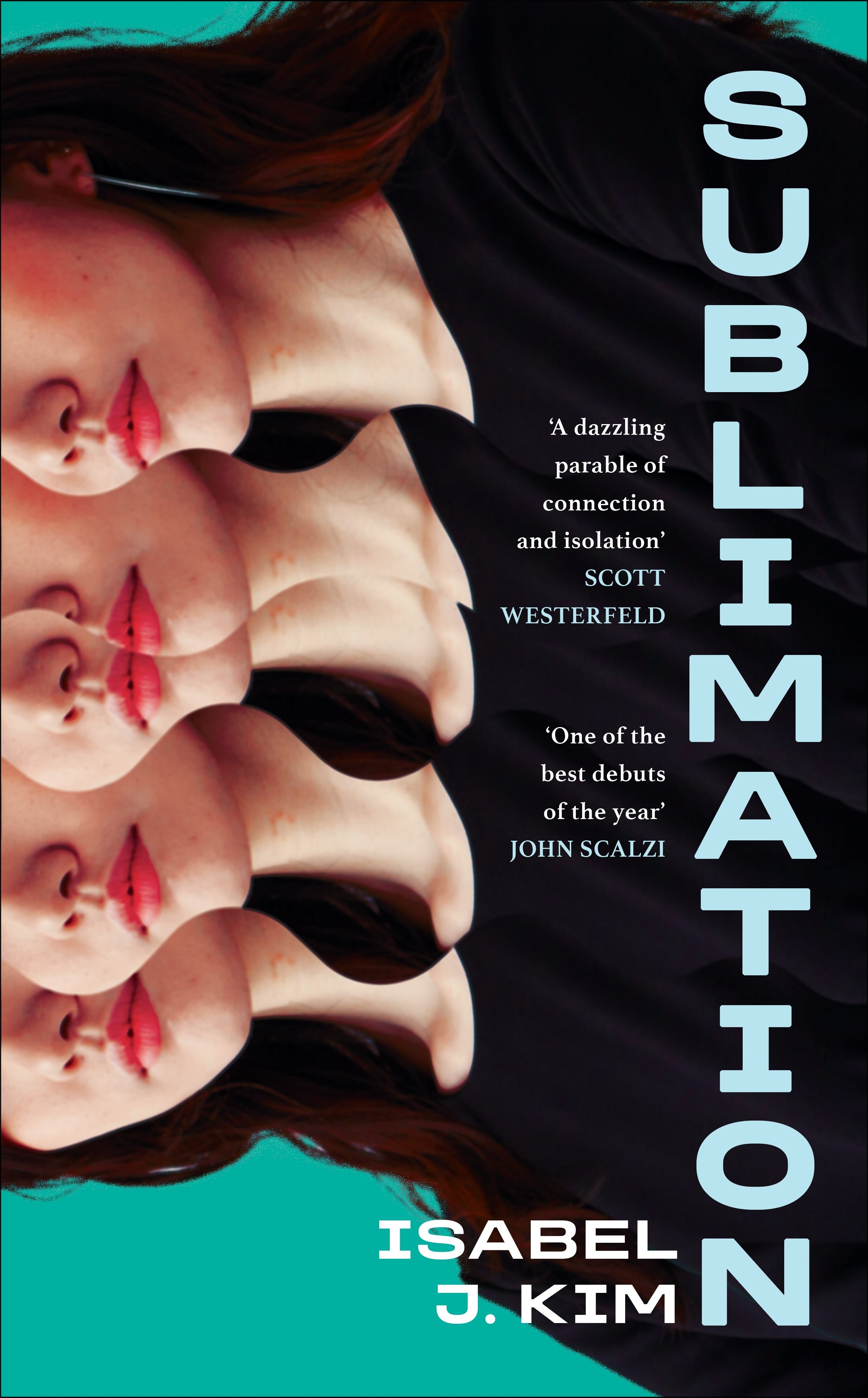 Book cover of 'Sublimation' by Isabel J. Kim with a stylized face design.