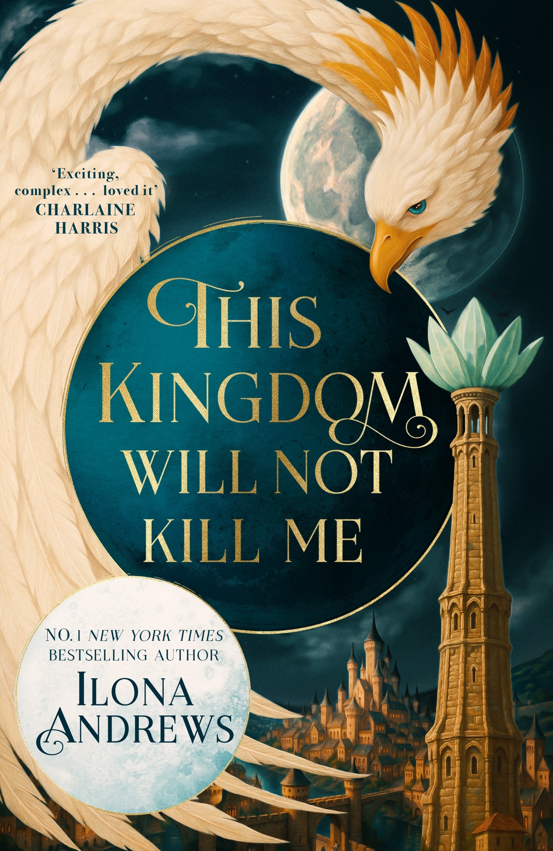 Book cover of 'This Kingdom Will Not Kill Me' with a dragon and castle design.